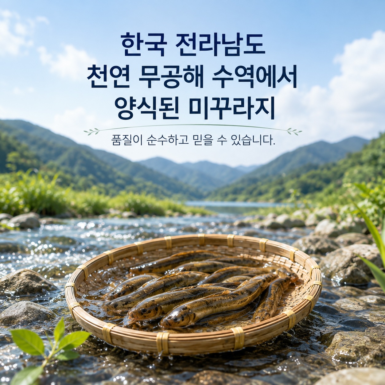 韓國全羅南道天然無污染水域養殖泥鰍-水中人蔘優質產地源頭