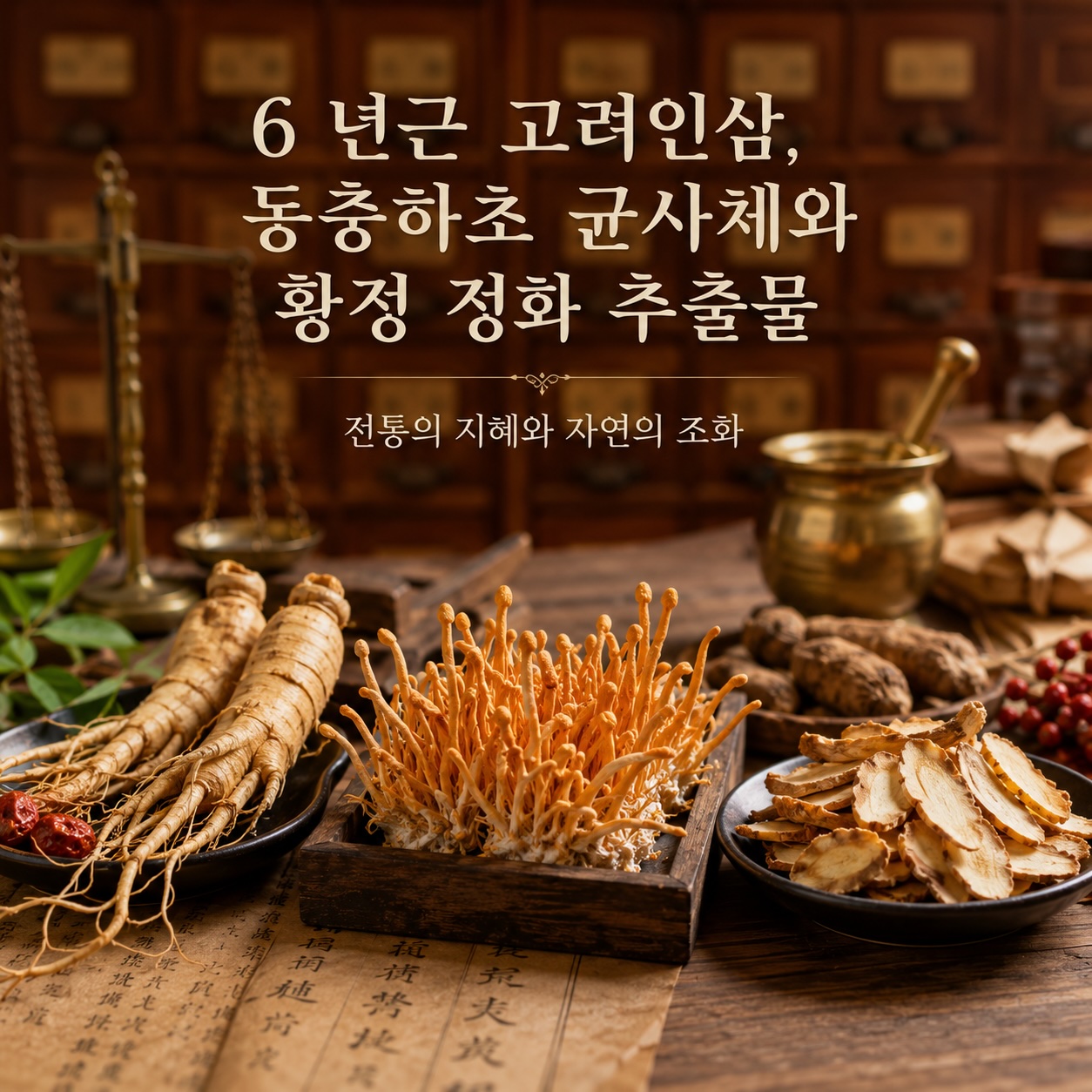 韓國泥鰍精漢方複方成分-6年根高麗人蔘冬蟲夏草菌絲體與黃精精粹